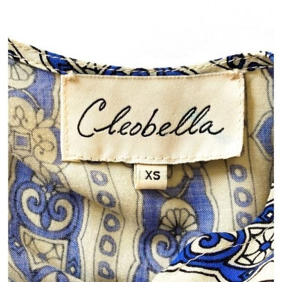 Cleobella Almudena Printed Wrap Dress Azure, Size XS - Picture 11 of 14